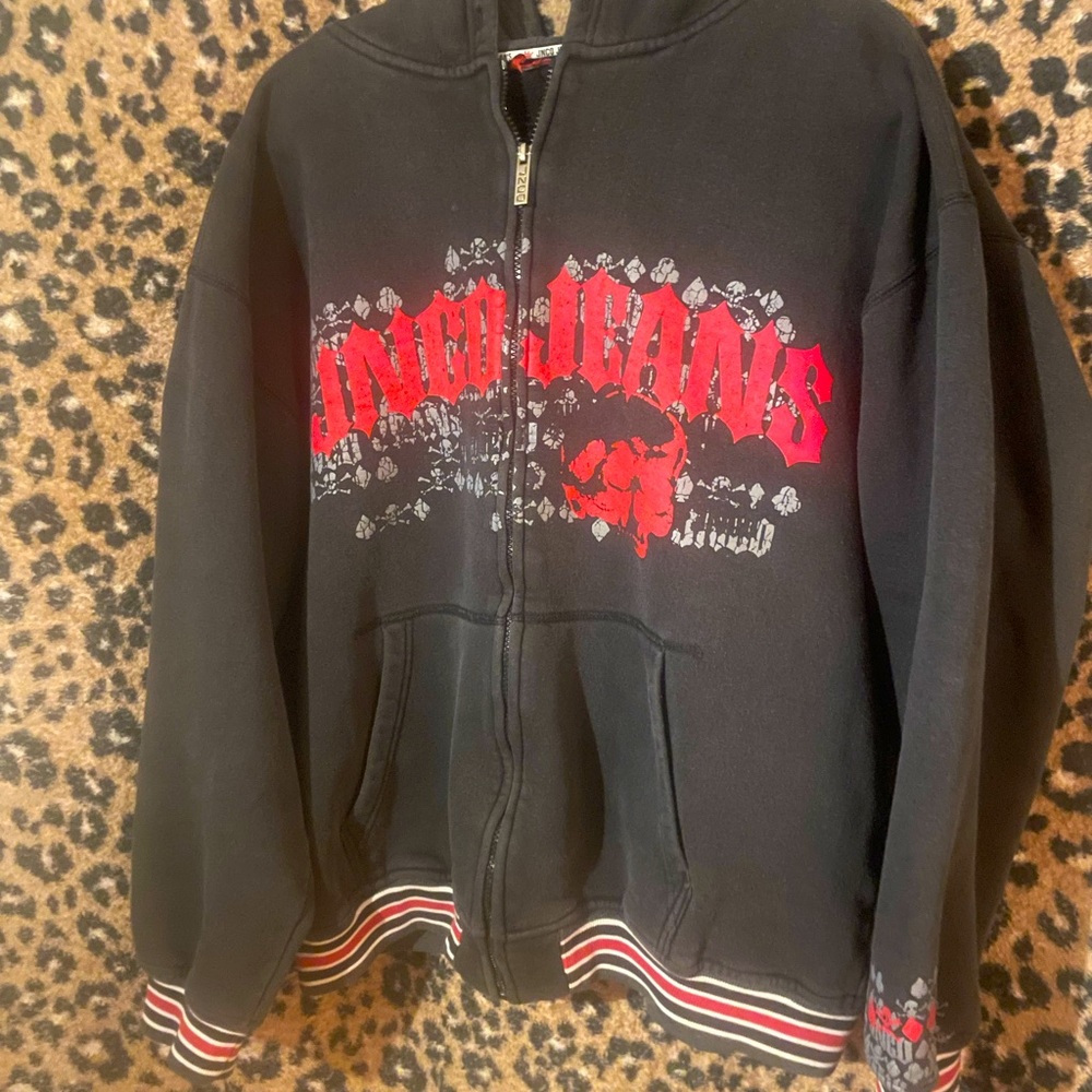 JNCO JEANS SKULL ZIP UP HOODIE